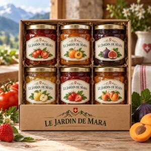 Coffret personnalisé de 6 pots de confitures artisanales Le Jardin de Mara